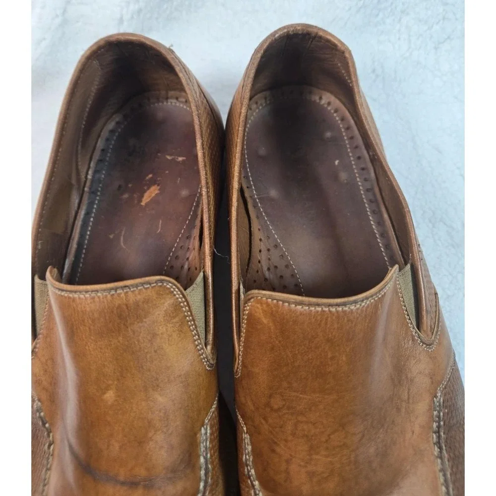 MAGNANNI MEN'S COGNAC PERFORATED‎ LEATHER LOAFER SHOES MADE IN SPAIN 42 US 8.5 M